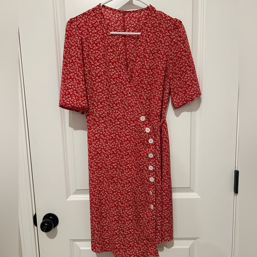 Red Wrap Dress - Size Small